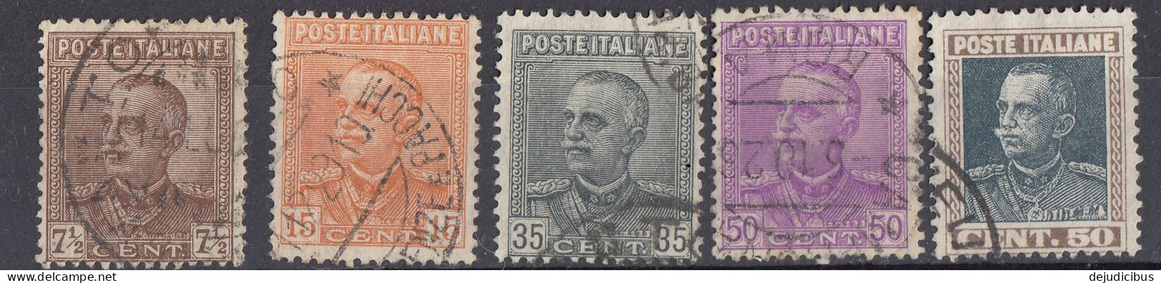 ITALIA - 1927/1929 - Serie Completa Per Complessivi 5 Valori Usati: Yvert 204/208, Come Da Immagine. - Gebraucht