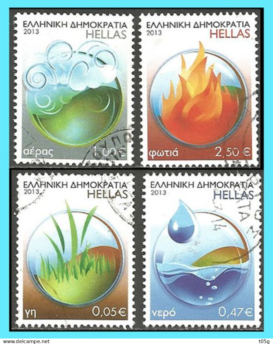 GREECE - GRECE- HELLAS- 2013:  Elements Of Nature  Compl. Set Used - Used Stamps