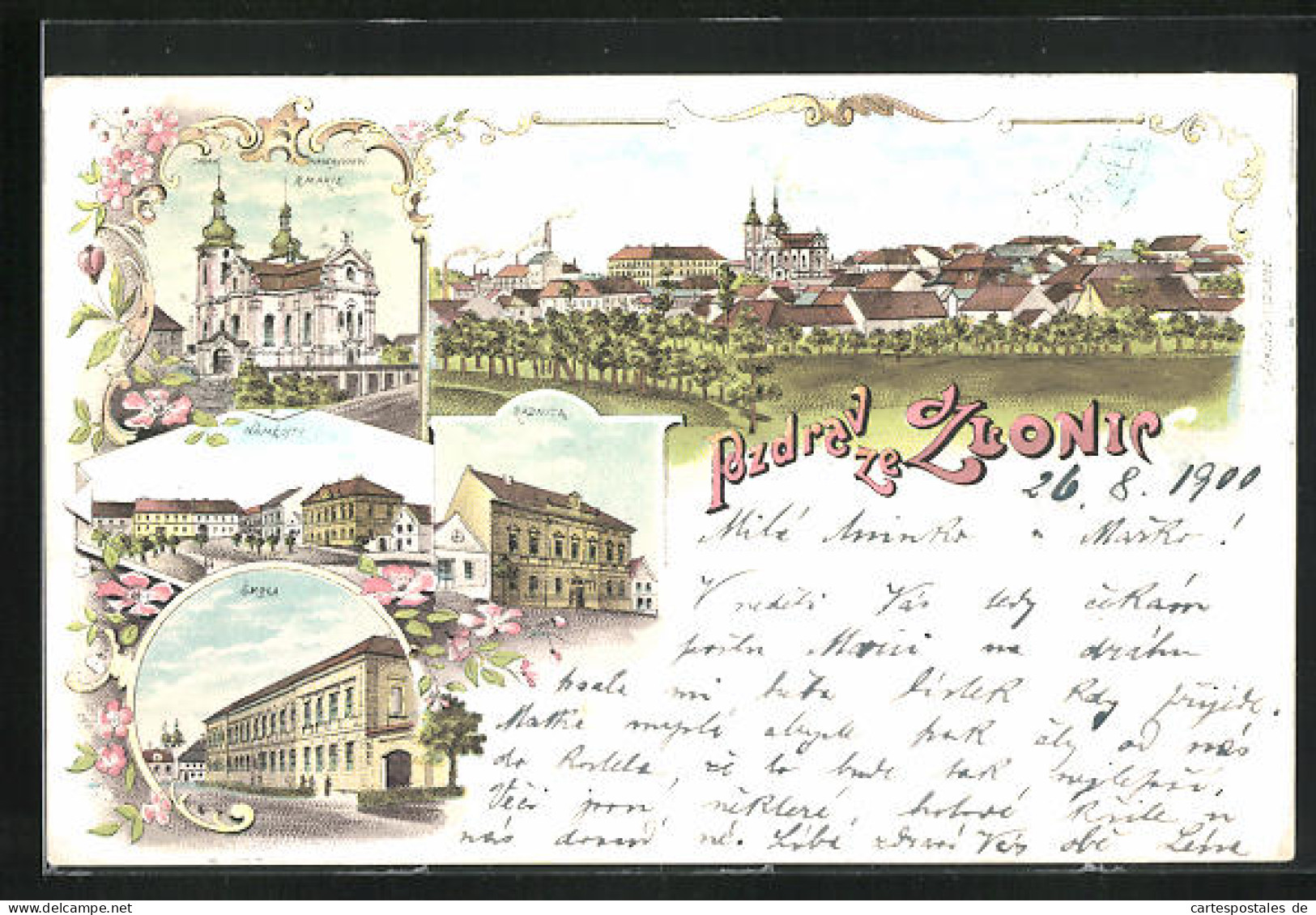 AK Zlonice, Radnice, Skola, Námestí  - Czech Republic