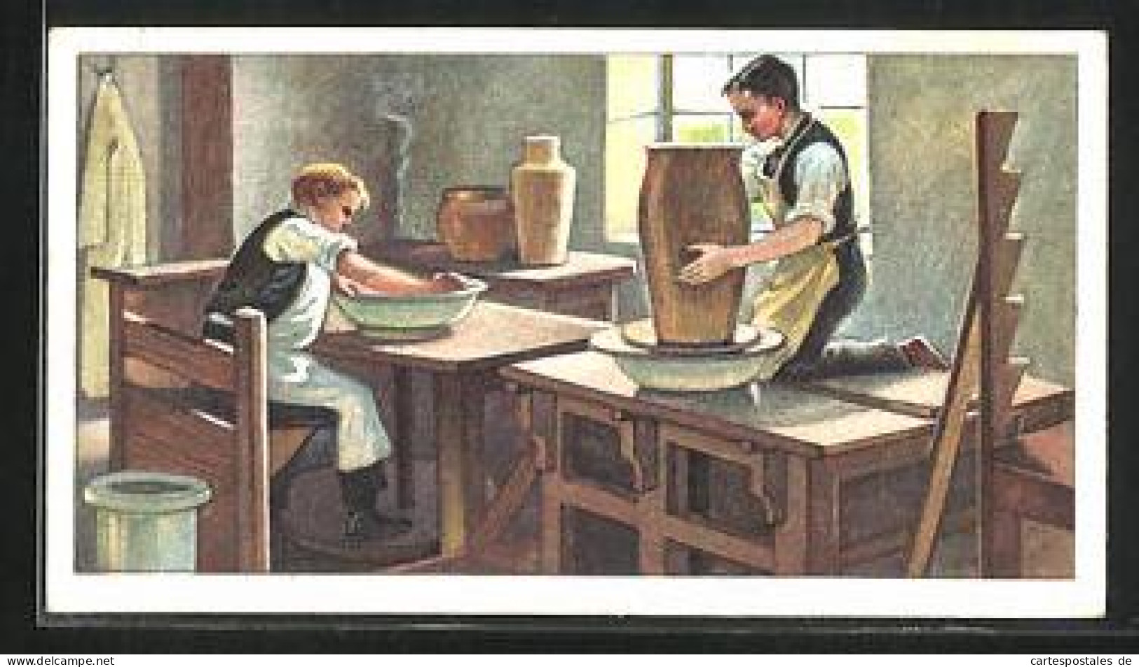 Sammelbild Kant-Chocolade, Herstellung Des Porzellans, Serie311, Bild 3, Die Gipsform Auf Der Drehscheibe  - Other & Unclassified