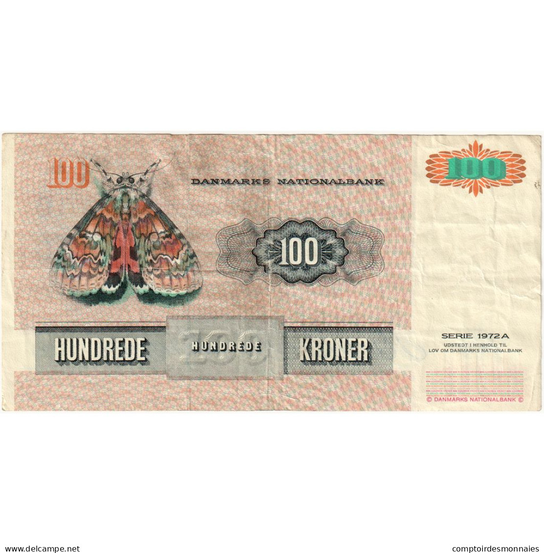 Danemark, 100 Kroner, 1972, KM:54b, TTB - Danemark