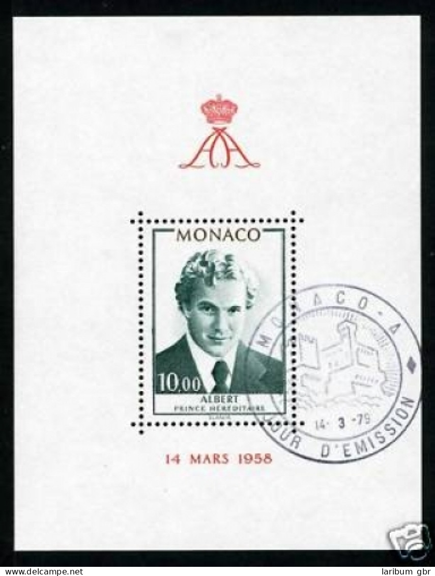 Monaco Block 14 Ersttagsstempel Fürstenhaus #JS329 - Andere & Zonder Classificatie