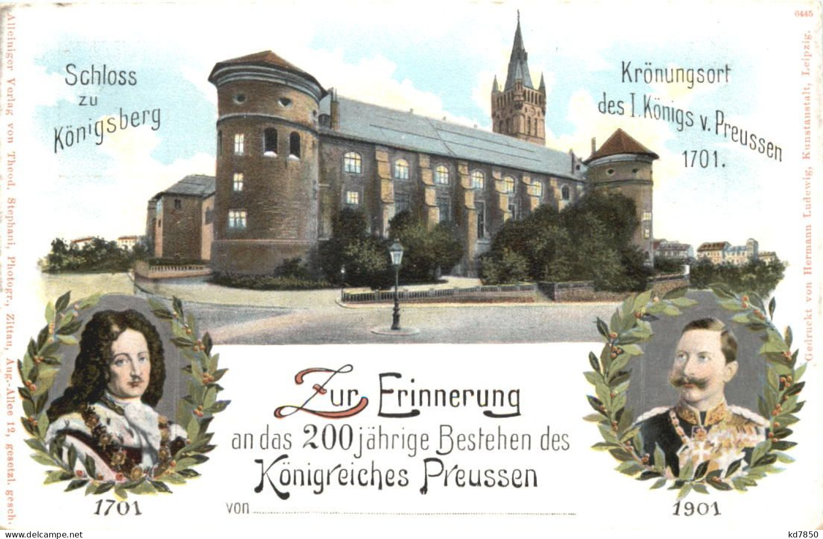 Königsberg - 200jährige Bestehen Von Preussen - Privatganzsache - Litho - Ostpreussen