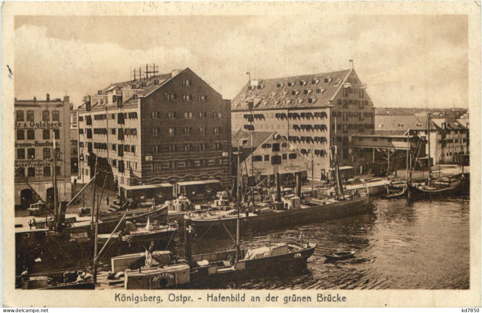 Königsberg - Hafenbild An Der Grünen Brücke - Ostpreussen