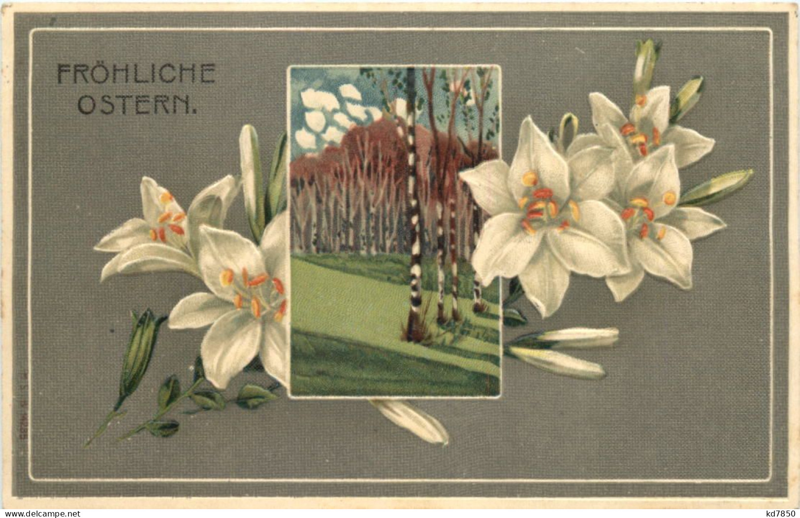 Ostern - Prägekarte - Blumen - Ostern