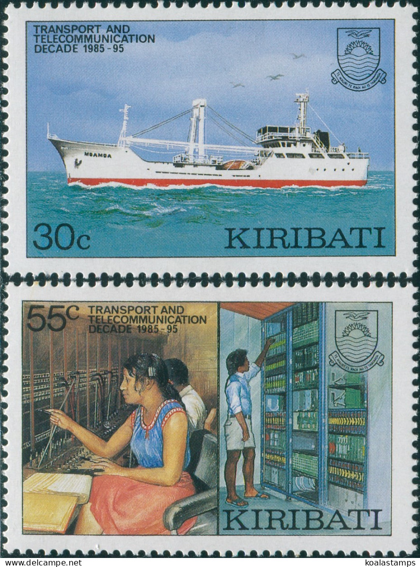 Kiribati 1987 SG268-269 Transport And Communications Set MNH - Kiribati (1979-...)