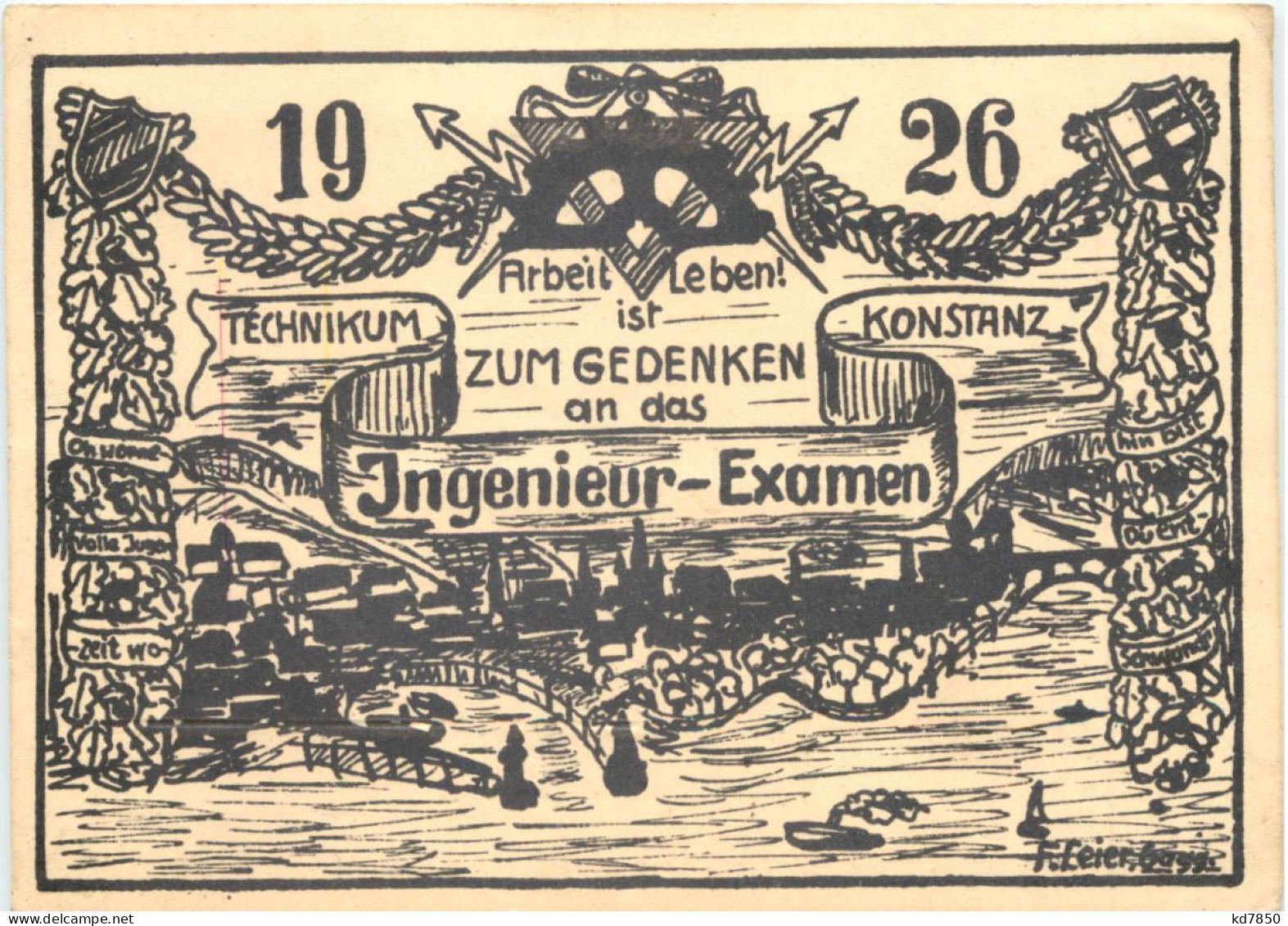 Konstanz - Ingenieur Examen 1926 - Studentika - Konstanz