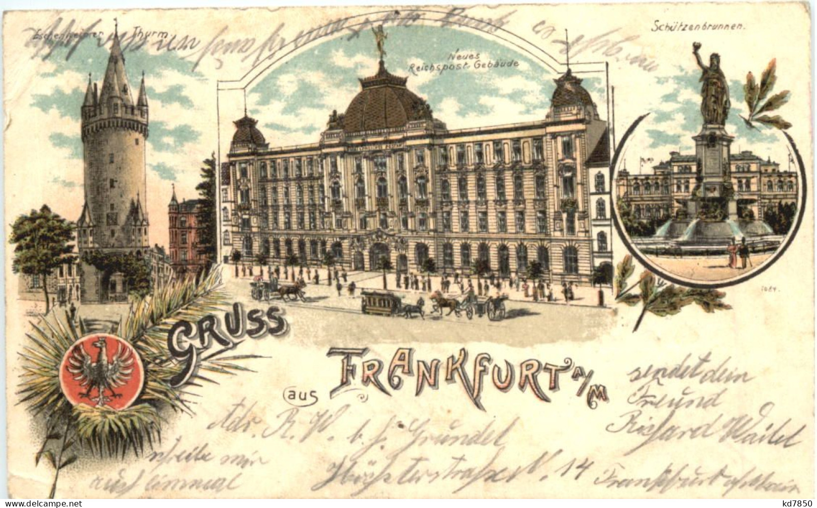 Gruss Aus Frankfurt - Litho - Frankfurt A. Main