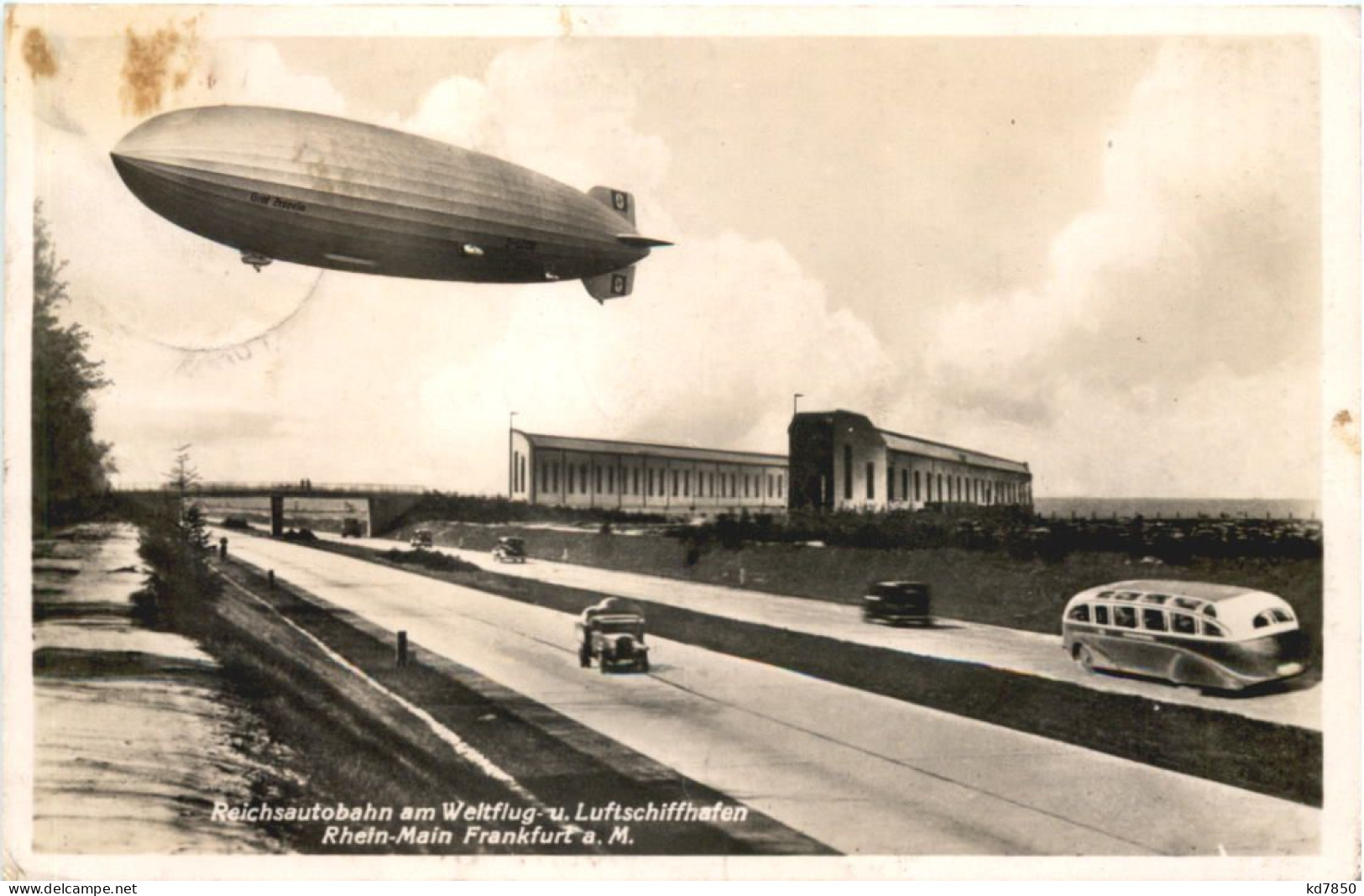 Frankfurt - Reichsautobahn Am Weltflughafen Rhein Main Zeppelin - Frankfurt A. Main