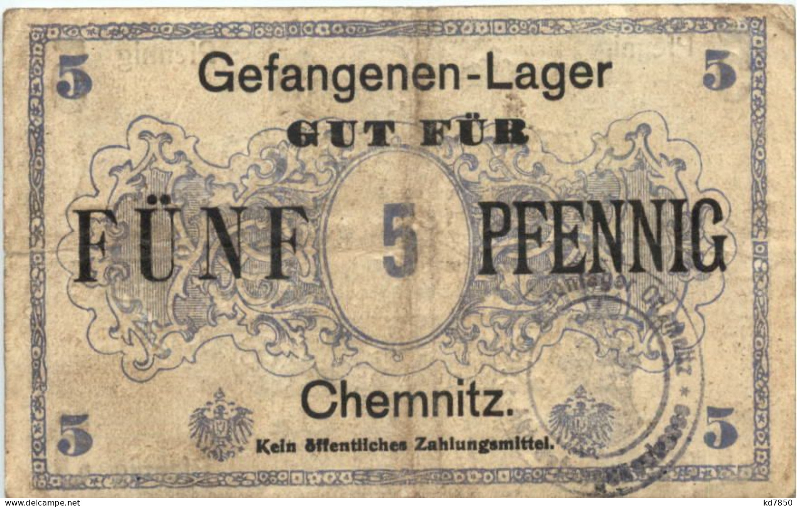 Chemnitz - Gefangenenlager Notgeld 5 Pfennig - Chemnitz