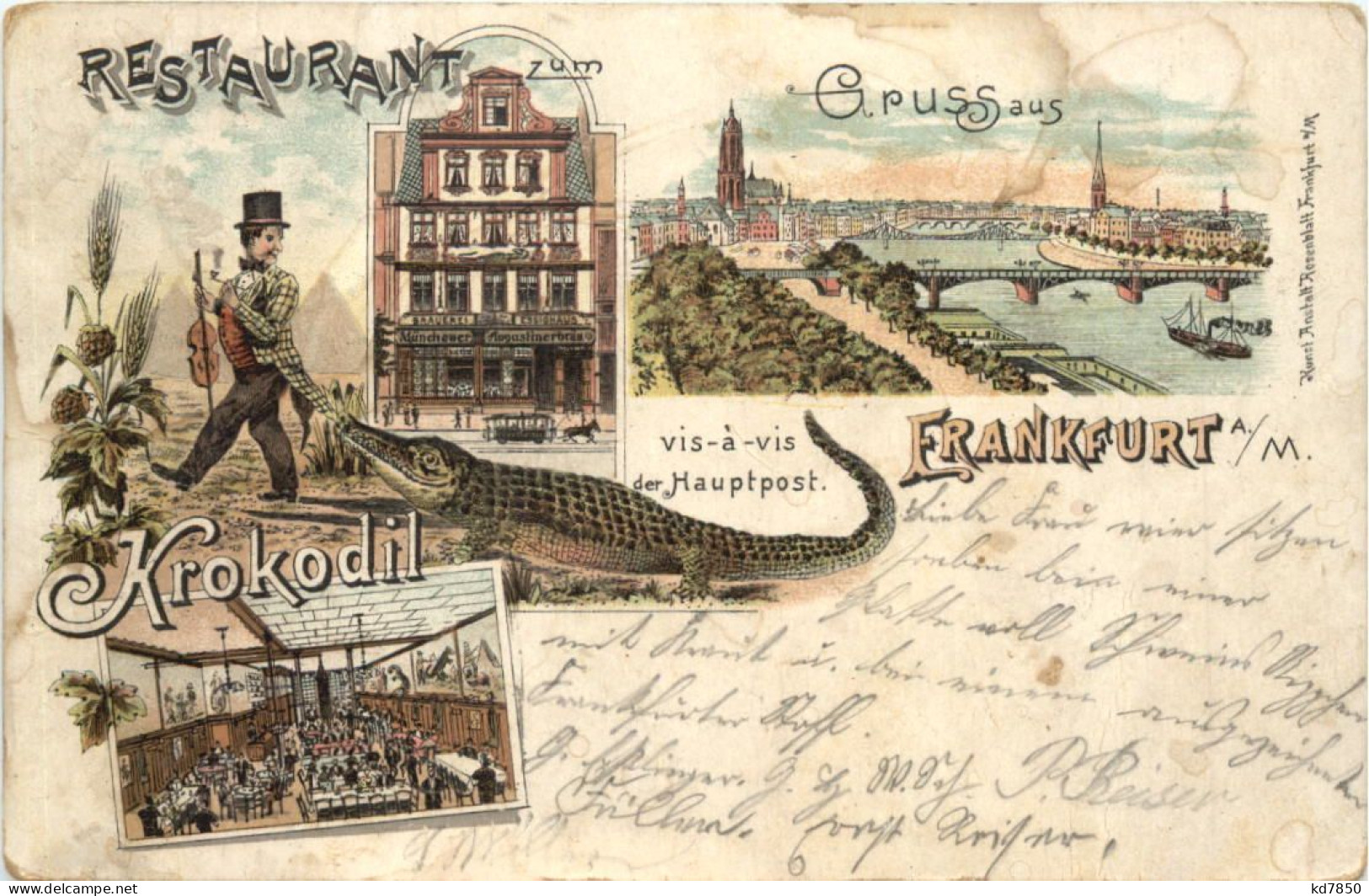 Gruss Aus Frankfurt - Restaurant Krokodil - Litho - Frankfurt A. Main