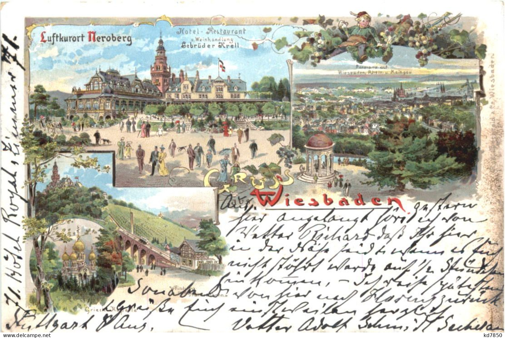 Gruss Aus Wiesbaden - Litho - Wiesbaden