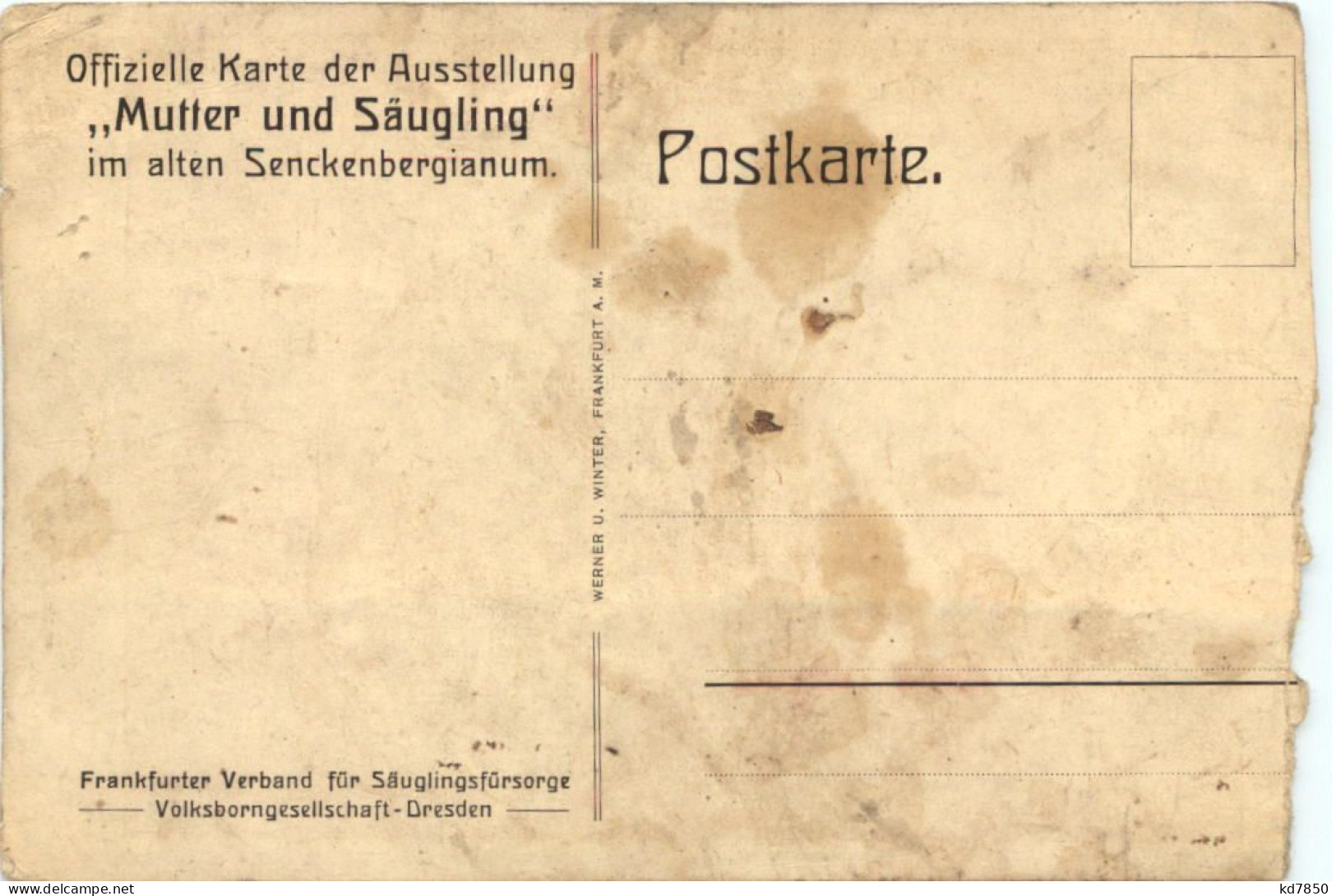 Frankfurt Main - Mutter Und Säugling 1914 - Frankfurt A. Main