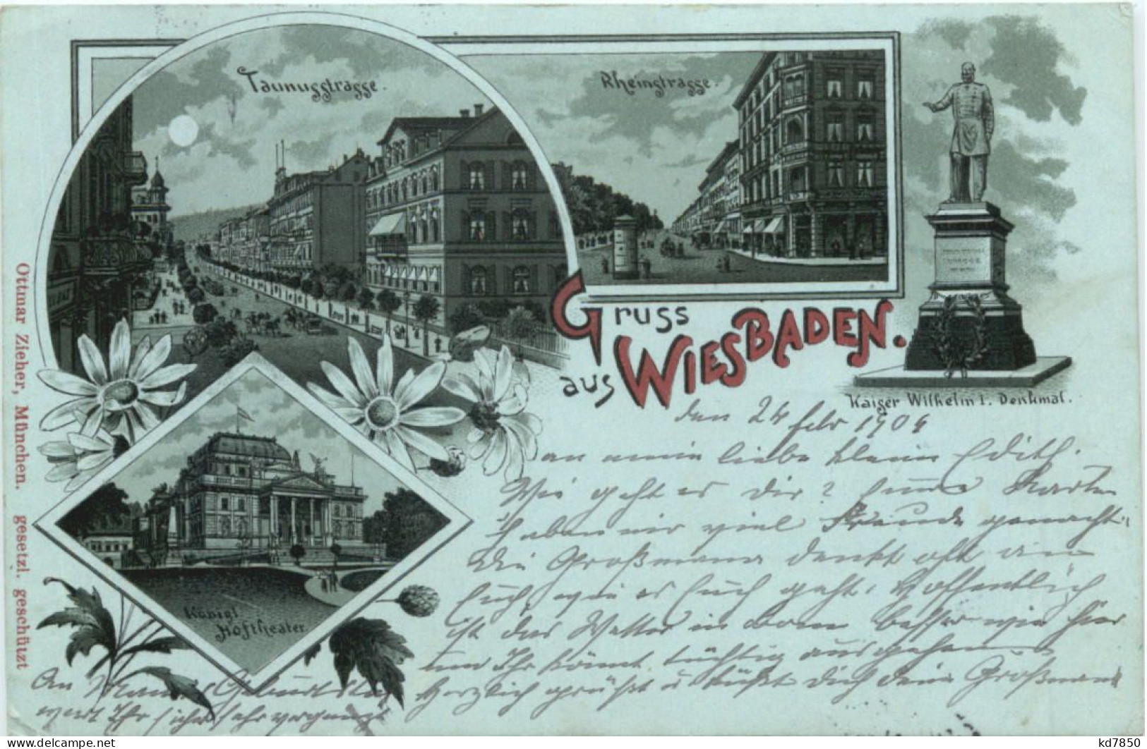 Gruss Aus Wiesbaden - Litho - Wiesbaden