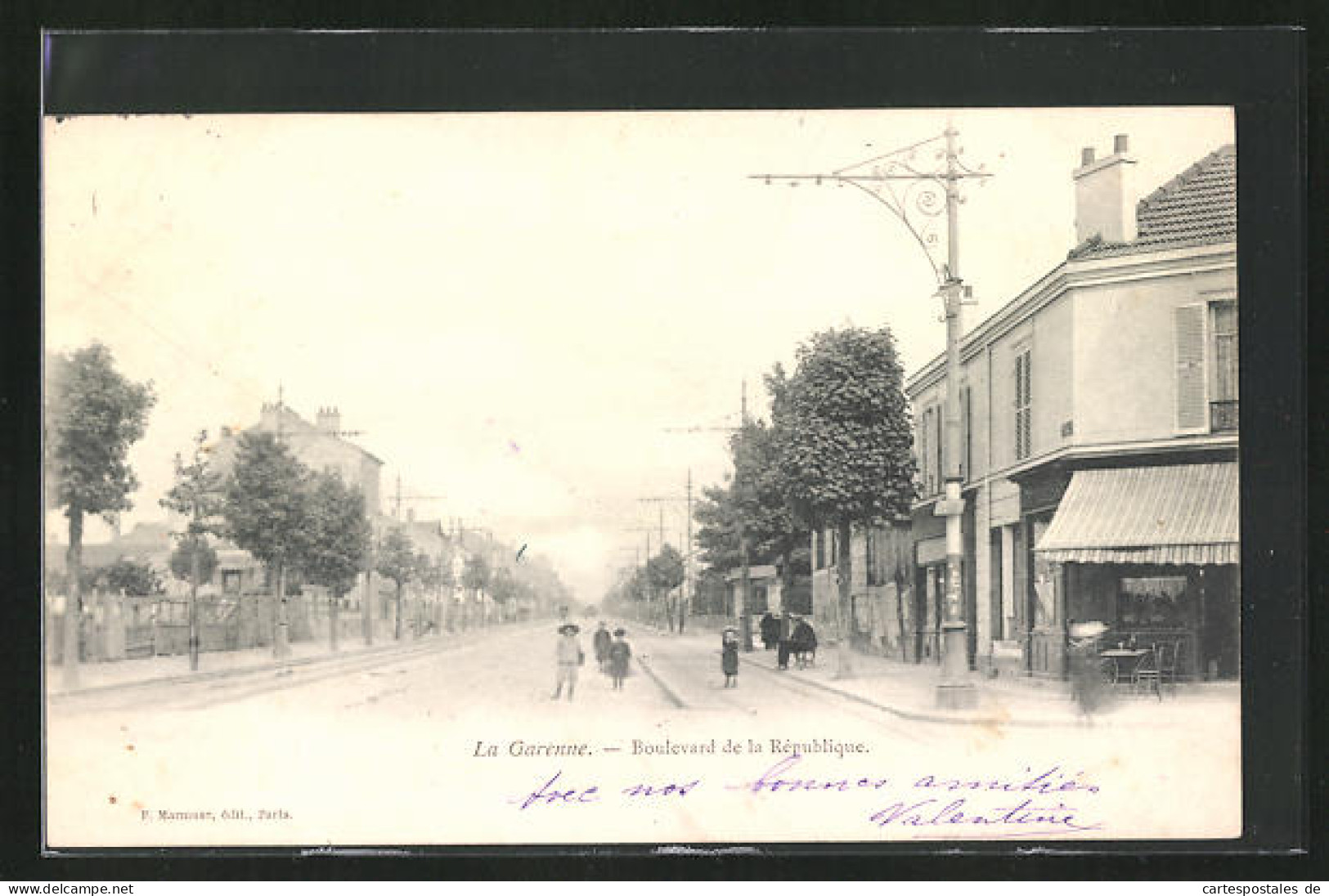 CPA La Garenne, Boulevard De La République, Vue De La Rue  - Autres & Non Classés