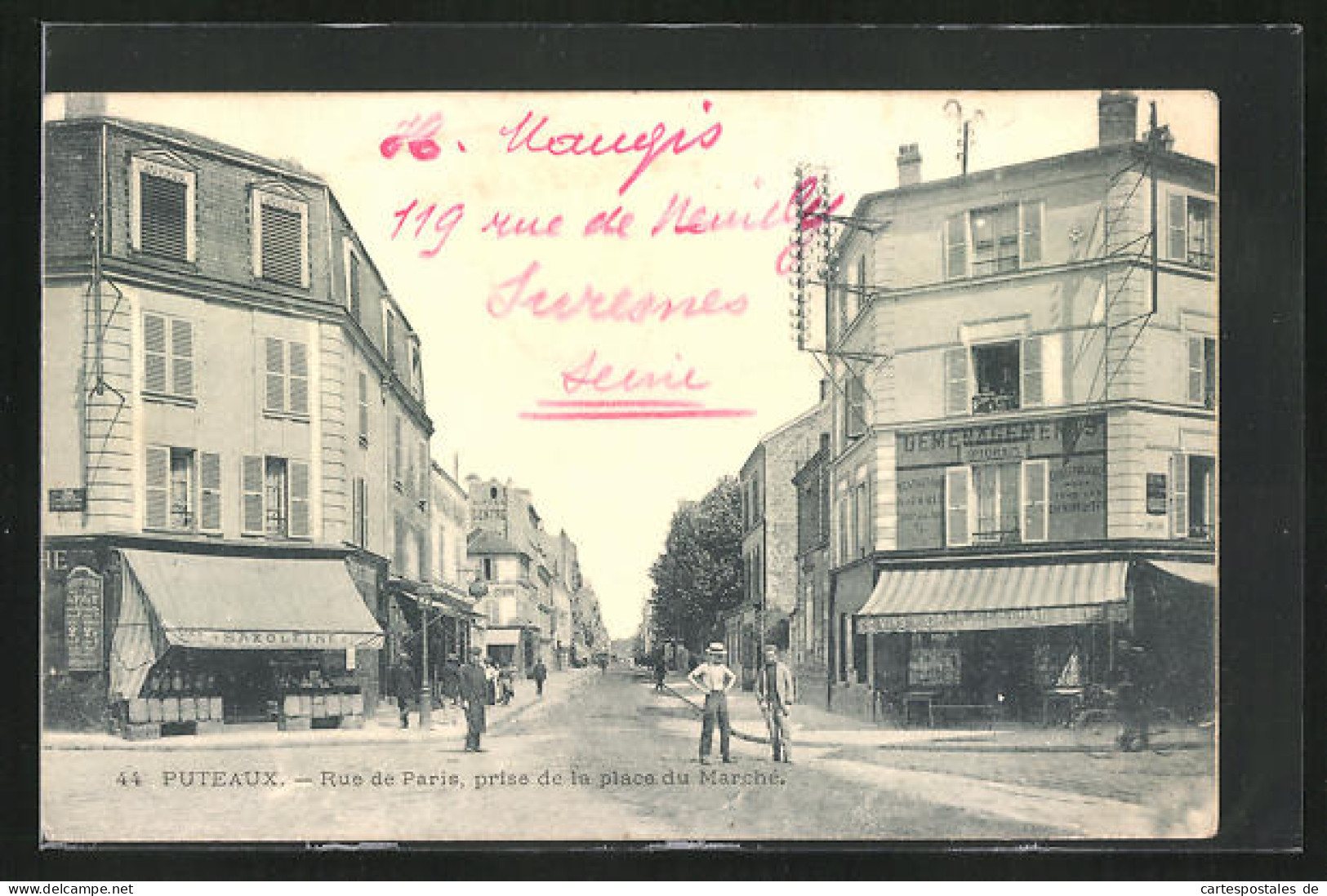 CPA Puteaux, Rue De Paris, Prise De La Place Du Marché  - Puteaux