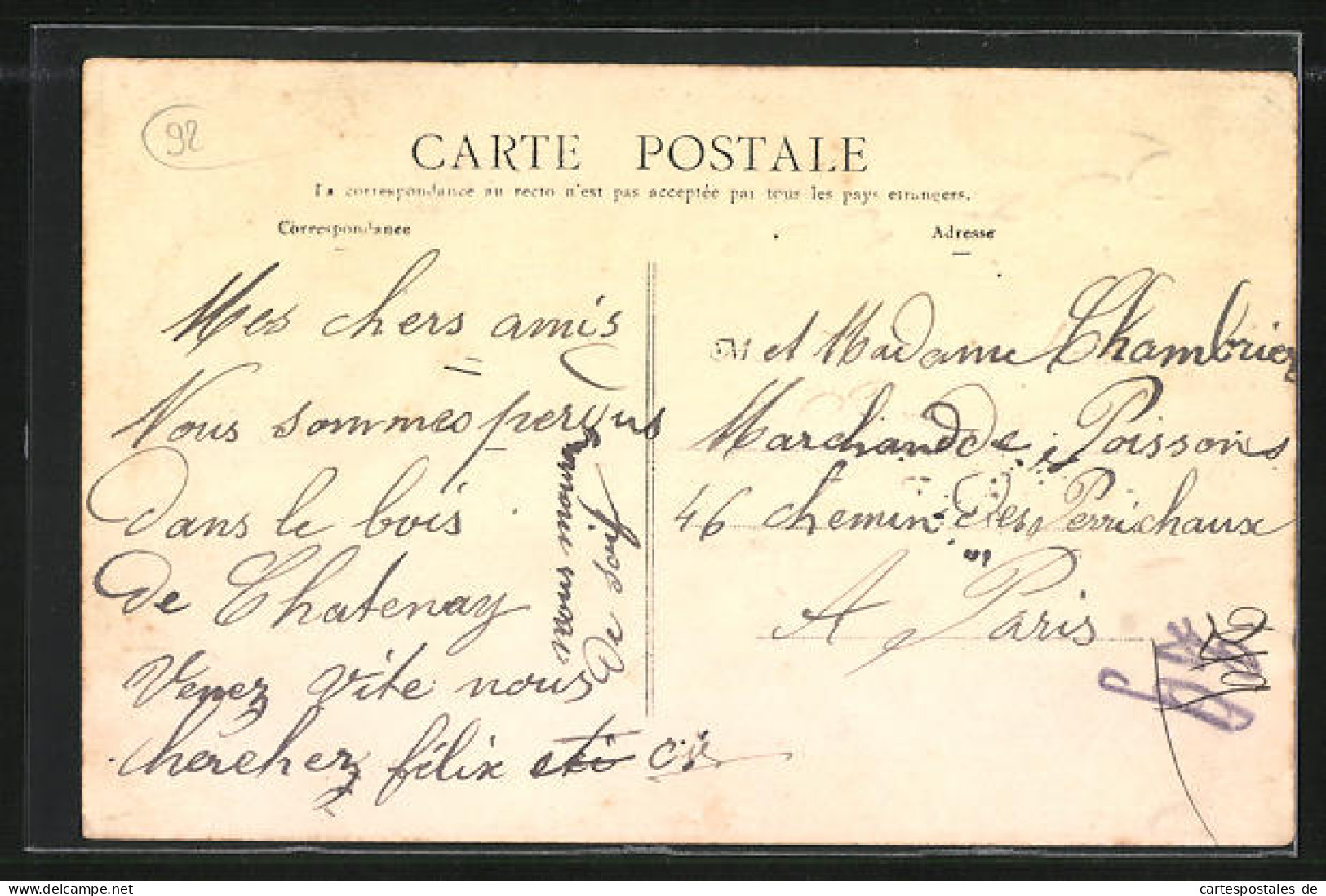 CPA Chatenay, Route De Versailles Et Chemin Du Bois De Verriéres  - Other & Unclassified