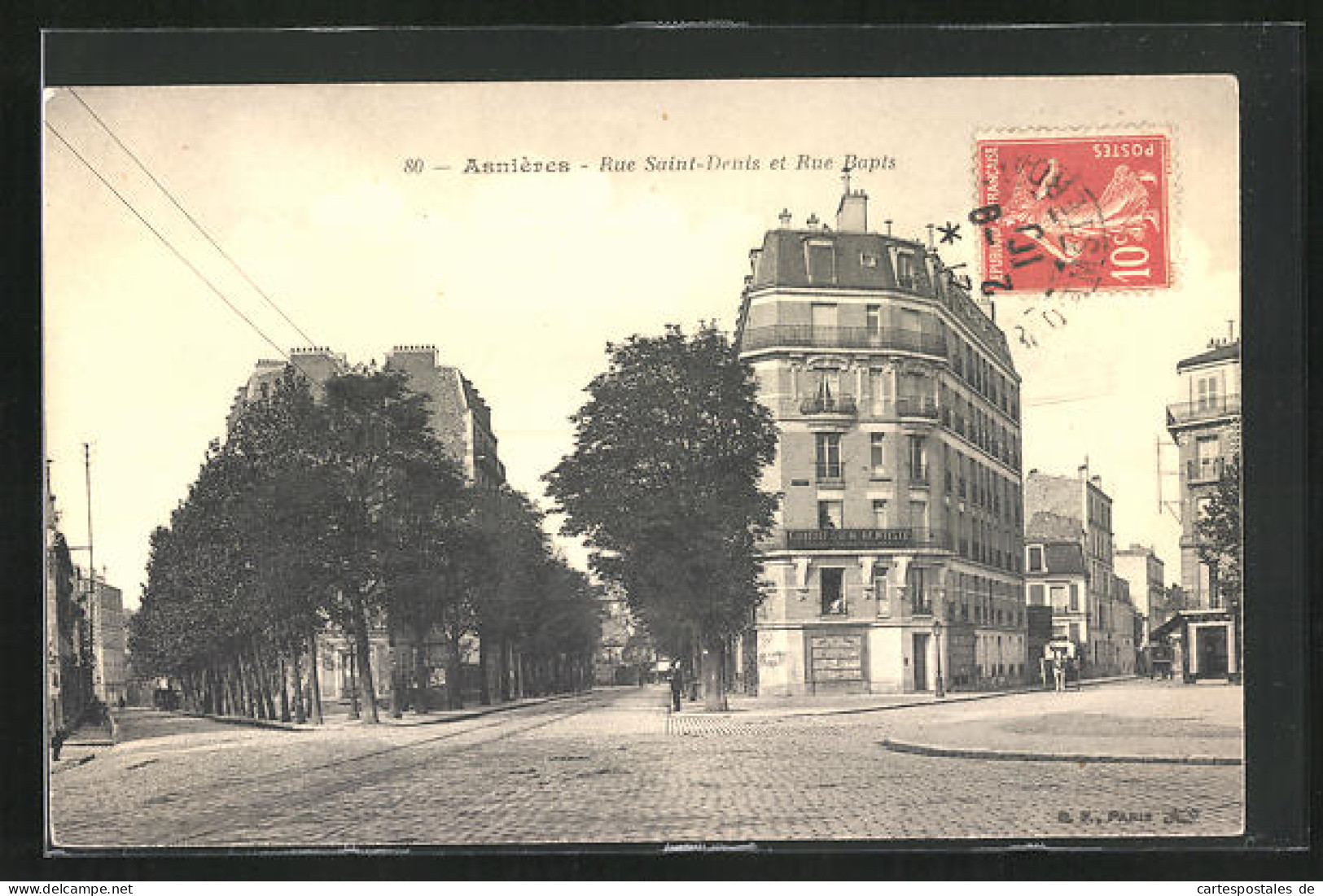 CPA Asniéres, Rue Saint-Denis Et Rue Bapts  - Other & Unclassified