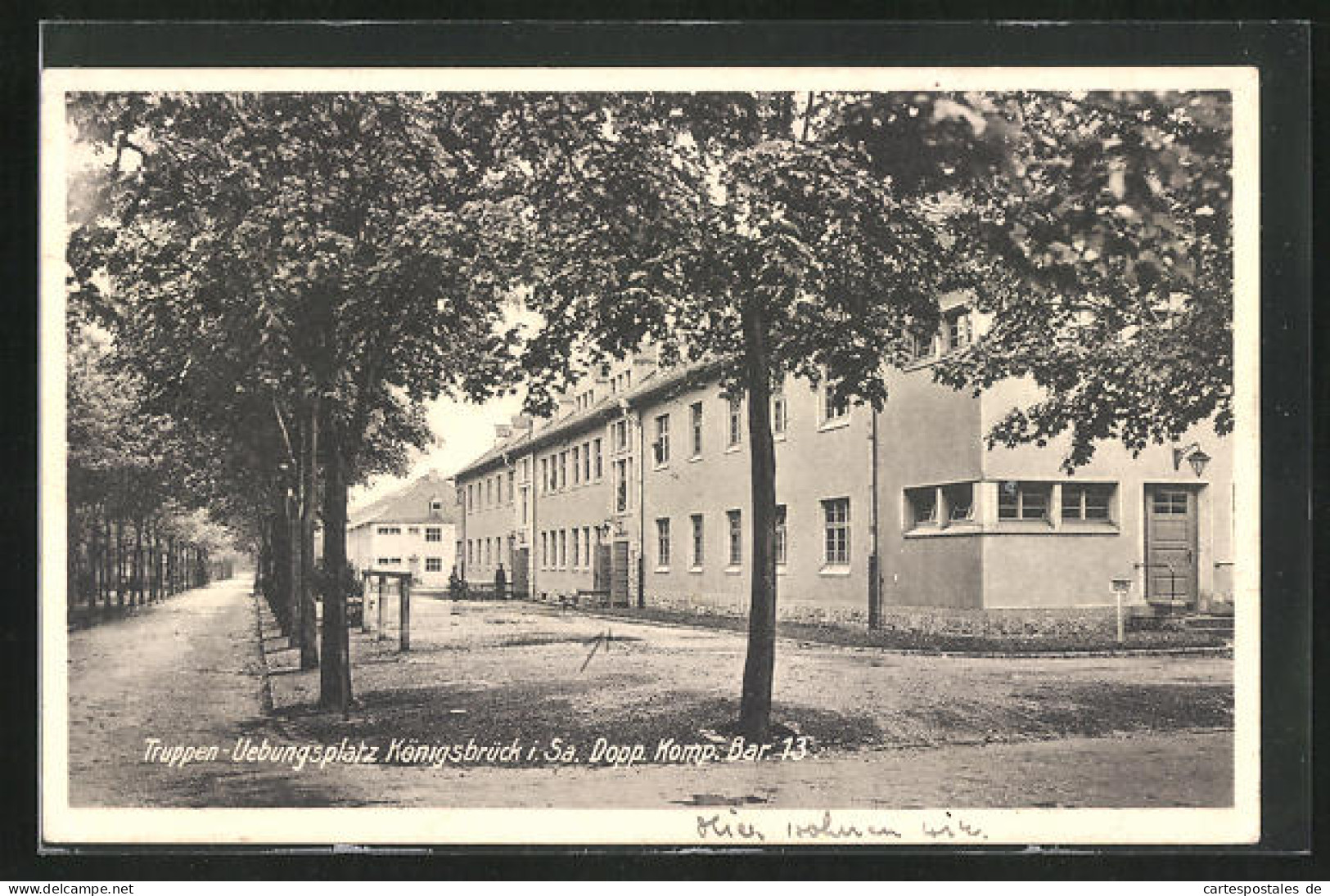 AK Königsbrück I. Sa., Baracke Dopp. Komp. Bar. 13  - Königsbrück