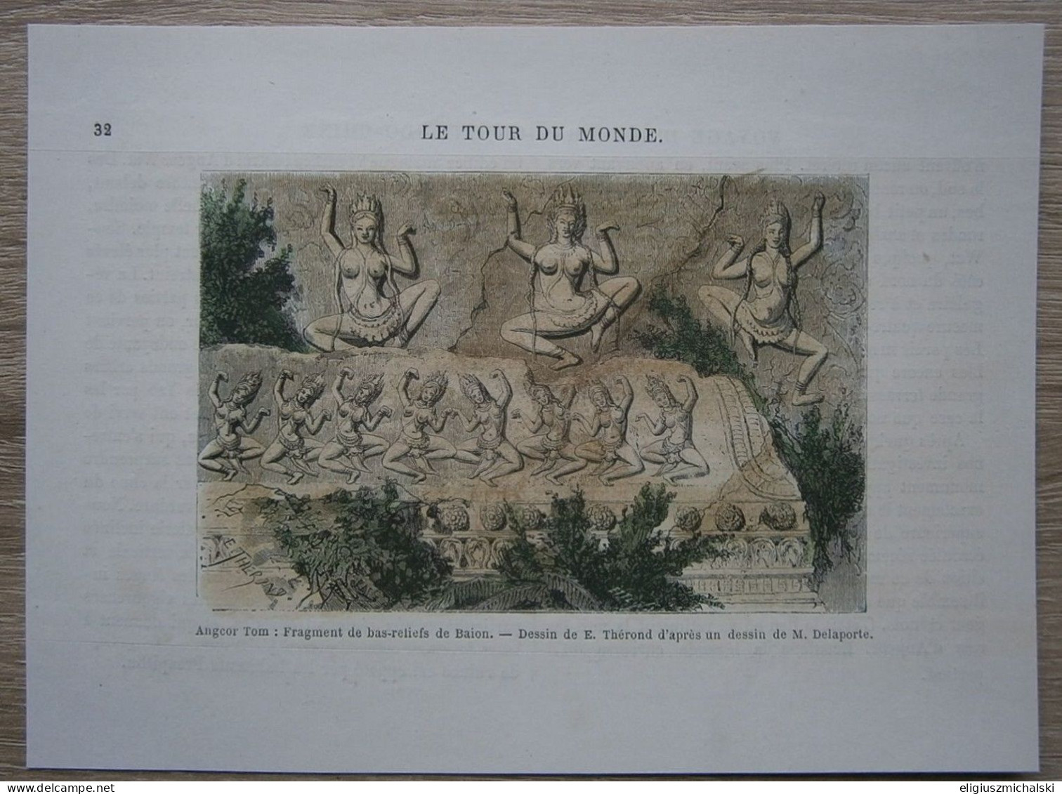12 Prints Of Cambodia Published In "Le Tour Du Monde" In Year 1871 - Estampas & Grabados