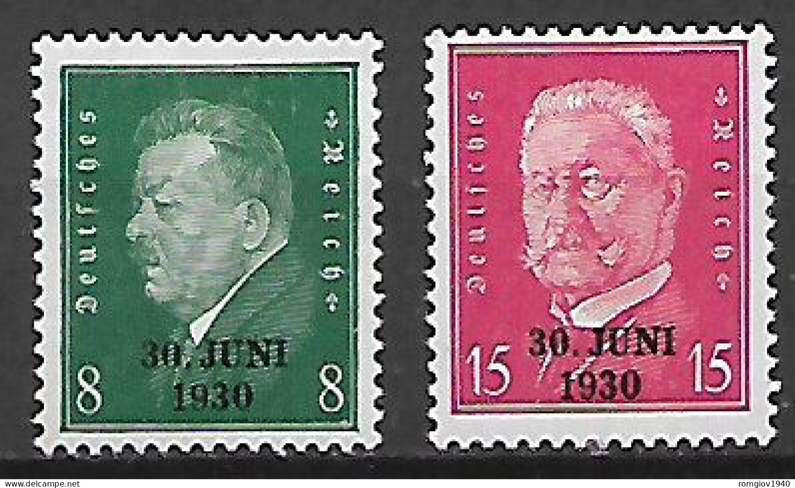 GERMANIA TERZO REICH 1928-32  EFFIGE DEL PRESIDENTE HINDENBURG UNIF. 426A-426B MNH XF - Oblitérés