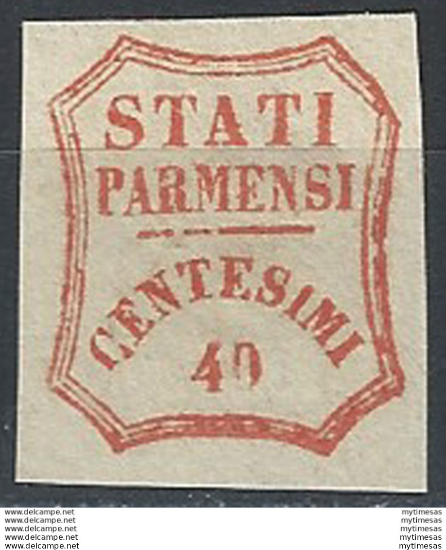 1859 Parma 40c. Vermiglio MH Sassone N. 17 - Modène