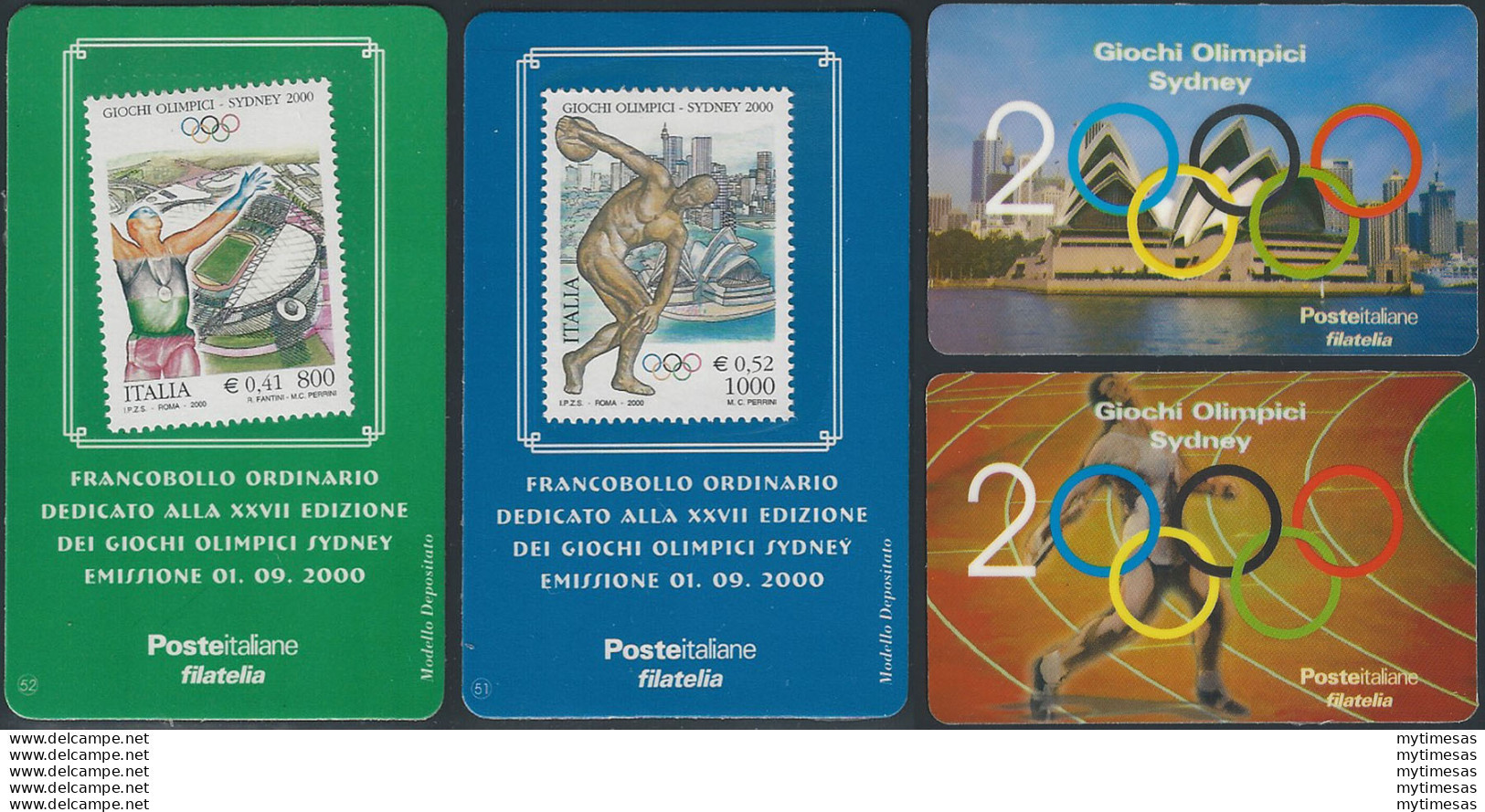 2000 Italia Tessere Filateliche Sidney Unif. N. 1/2 - Andere & Zonder Classificatie