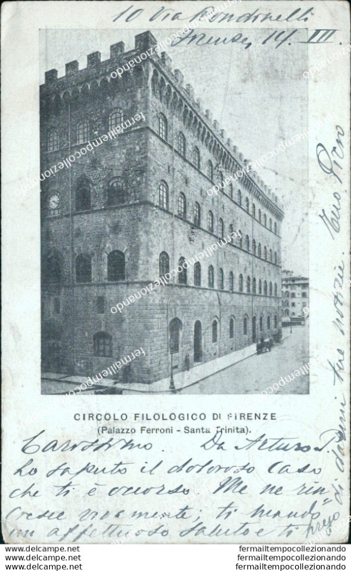 Bo500 Cartolina Firenze Citta' Circolo Filologico 1903 - Firenze (Florence)