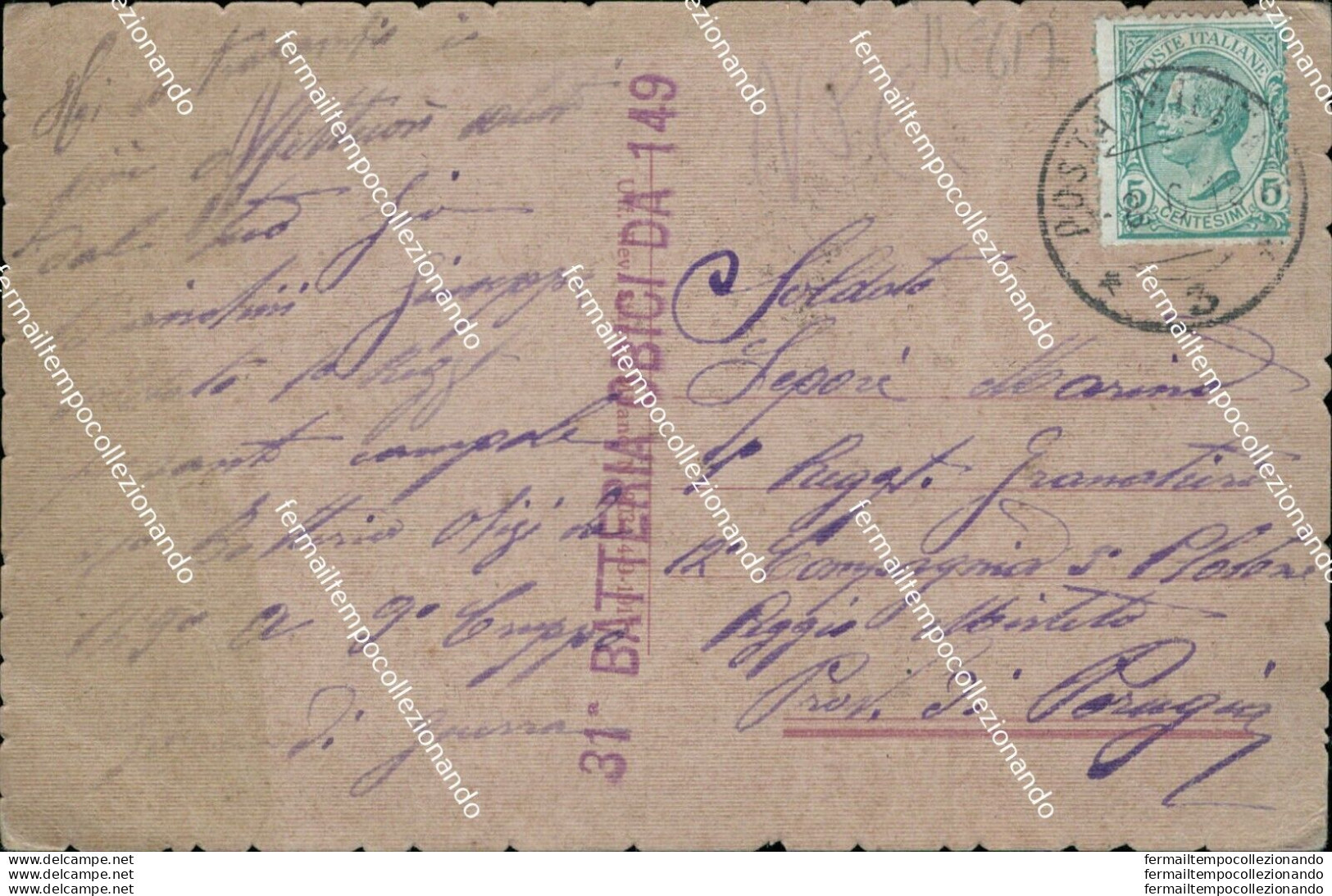 Be617  Cartolina Versi D'annunzio Posta Militare 3 31 Battaglione Obici - Zonder Portkosten