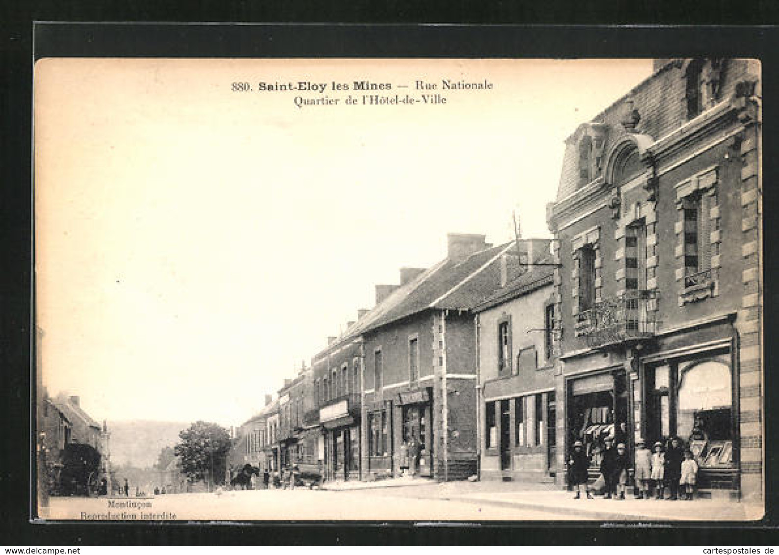 CPA Saint-Eloy-les-Mines, Rue Nationale, Quartier De L`Hôtel De Ville  - Saint Eloy Les Mines