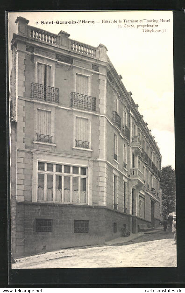 CPA Saint-Germain-l'Herm, Hotel De La Terrasse Et Touring Hotel  - Altri & Non Classificati