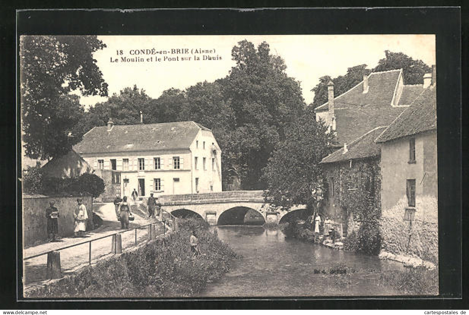 CPA Condé-en-Brie, Le Moulin Et Le Pont Sur La Dhuis  - Autres & Non Classés