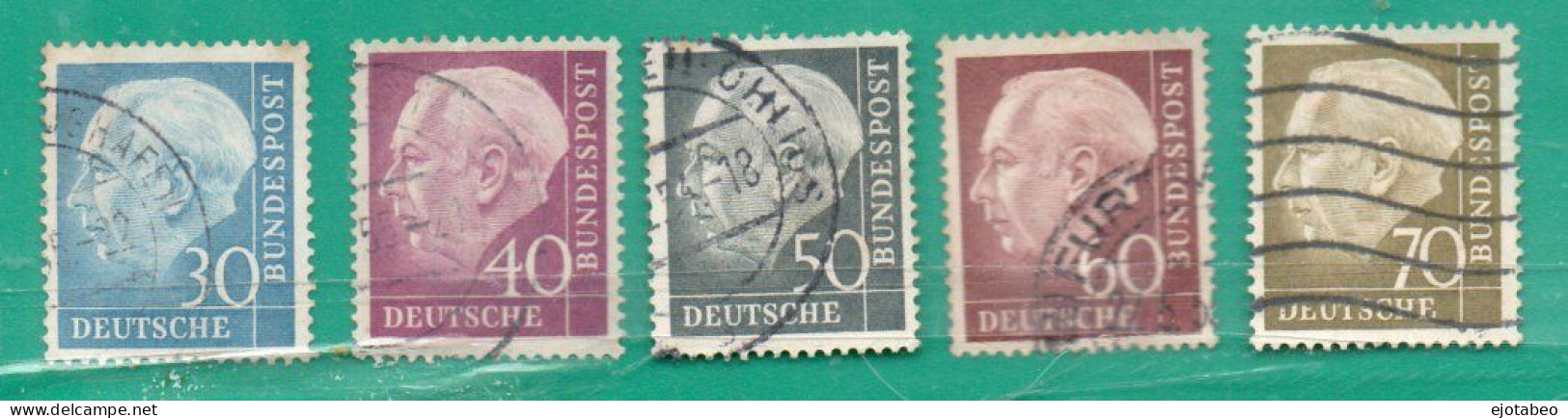 68a ALEMANIA FEDERAL(OCCIDENTAL) 1953/54 YT 70,71,71A,71B,71C  TT: Personalidades: Teodoro Heuss  Yvert E 9.70 - Used Stamps
