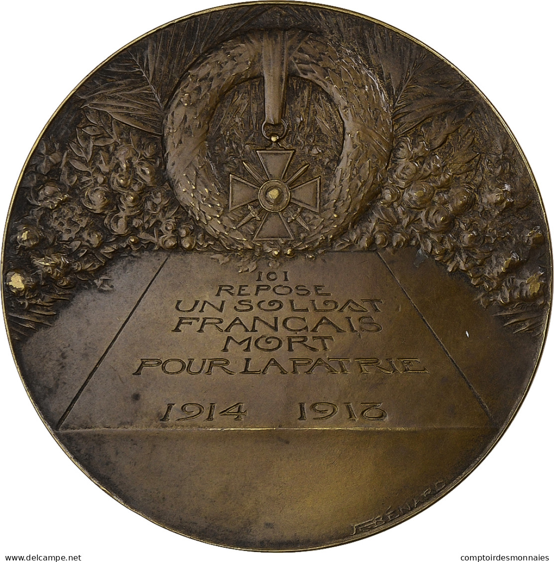 France, Médaille, Gloire Au Soldat Inconnu, 1918, Bronze, Raoul Bénard, TTB+ - Autres & Non Classés