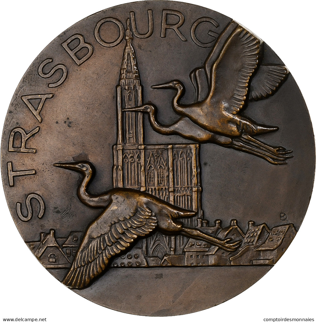 France, Médaille, Libération De Strasbourg, 1944, Bronze, Delamarre, SUP+ - Other & Unclassified