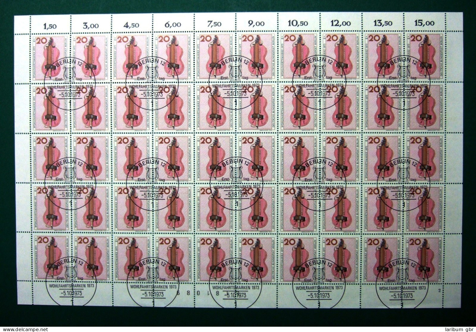 Berlin 50er Bogen 459 Formnummer 2 Ersttagssonderstempel #JY561 - Otros & Sin Clasificación