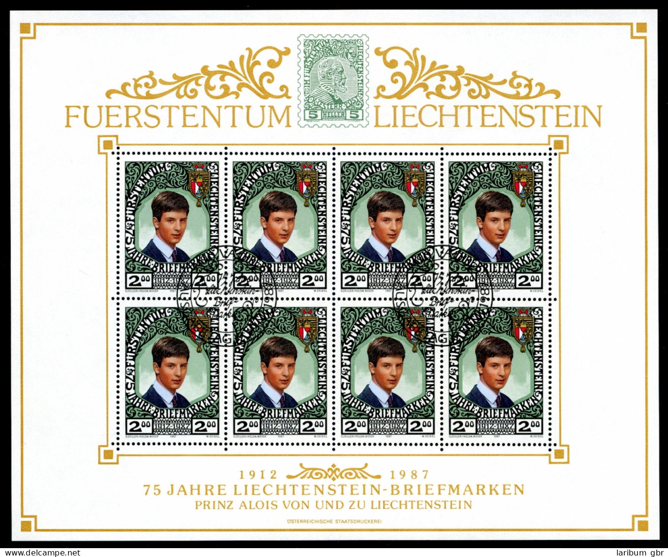 Liechtenstein Kleinbogen 921 Fürstenhaus Ersttagssonderstempel #JG413 - Sonstige & Ohne Zuordnung