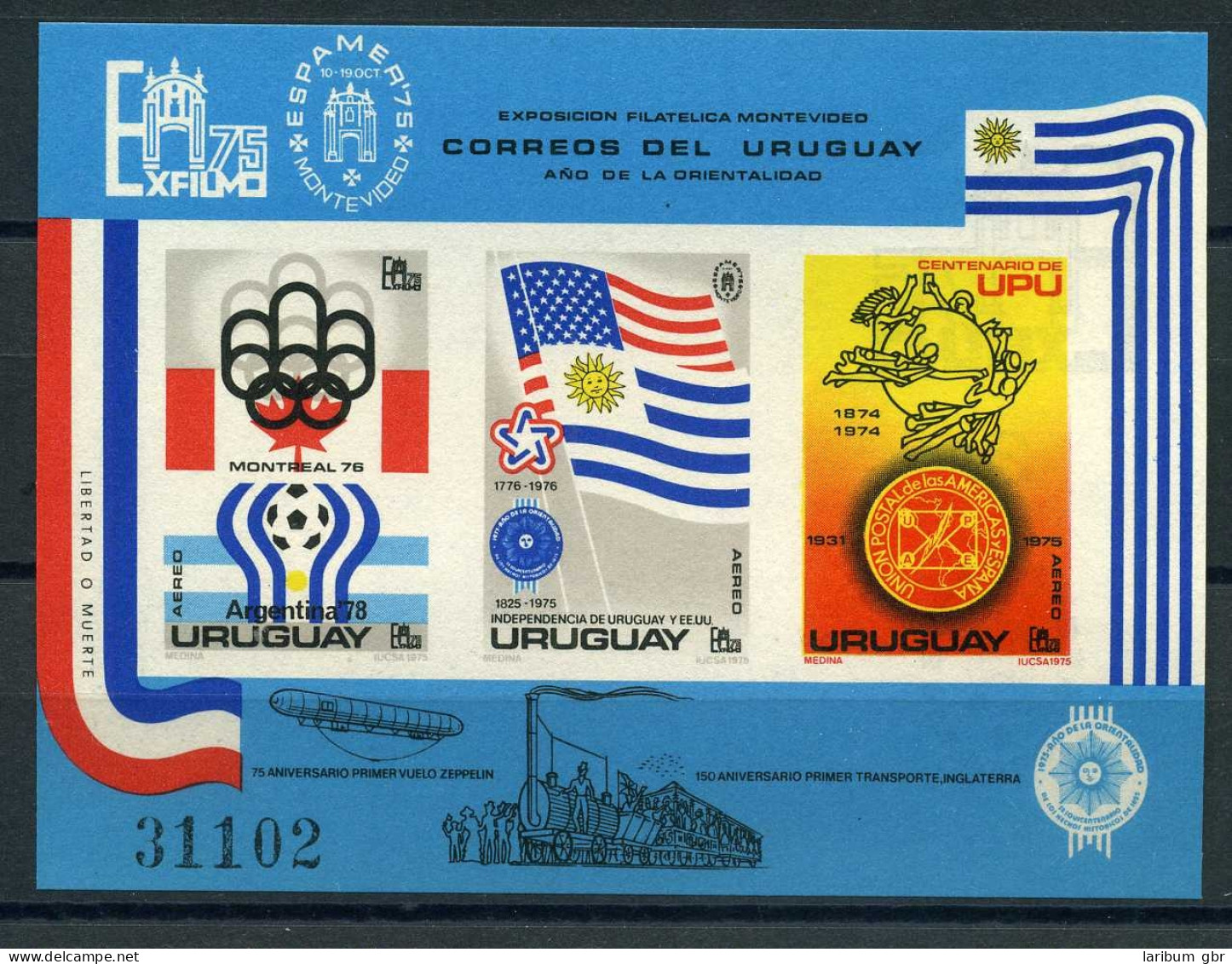 Uruguay Block 28 B Postfrisch Olympia 1976 Montréal #HL072 - Uruguay