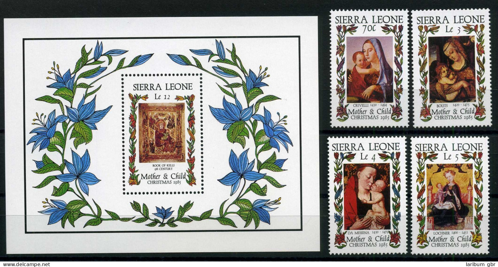 Sierra Leone 849-852 + Block 38 Postfrisch Madonnen #IN550 - Sierra Leona (1961-...)