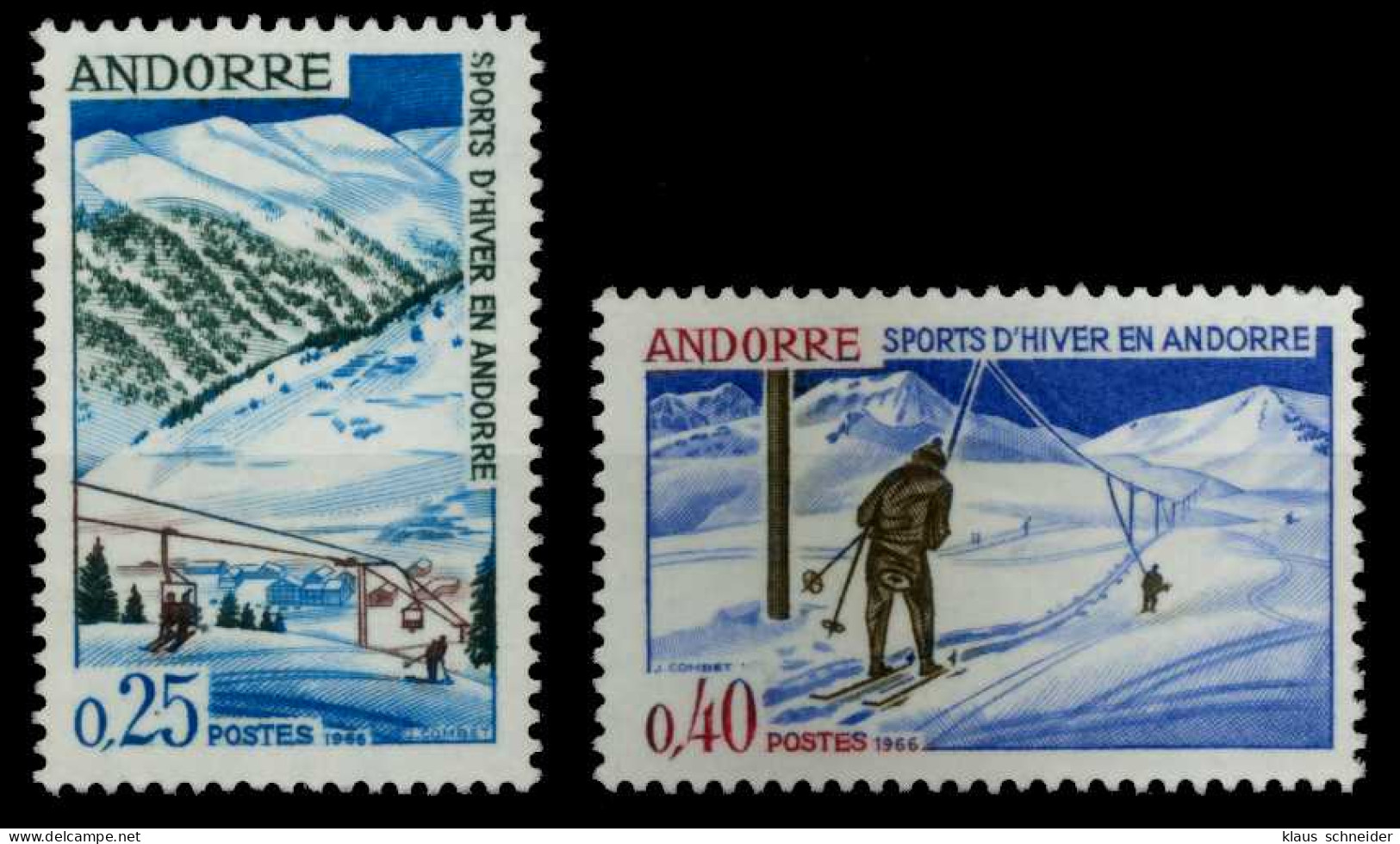 ANDORRA (FRANZ. POST) 1966 Nr 195-196 Postfrisch S0092E6 - Ungebraucht