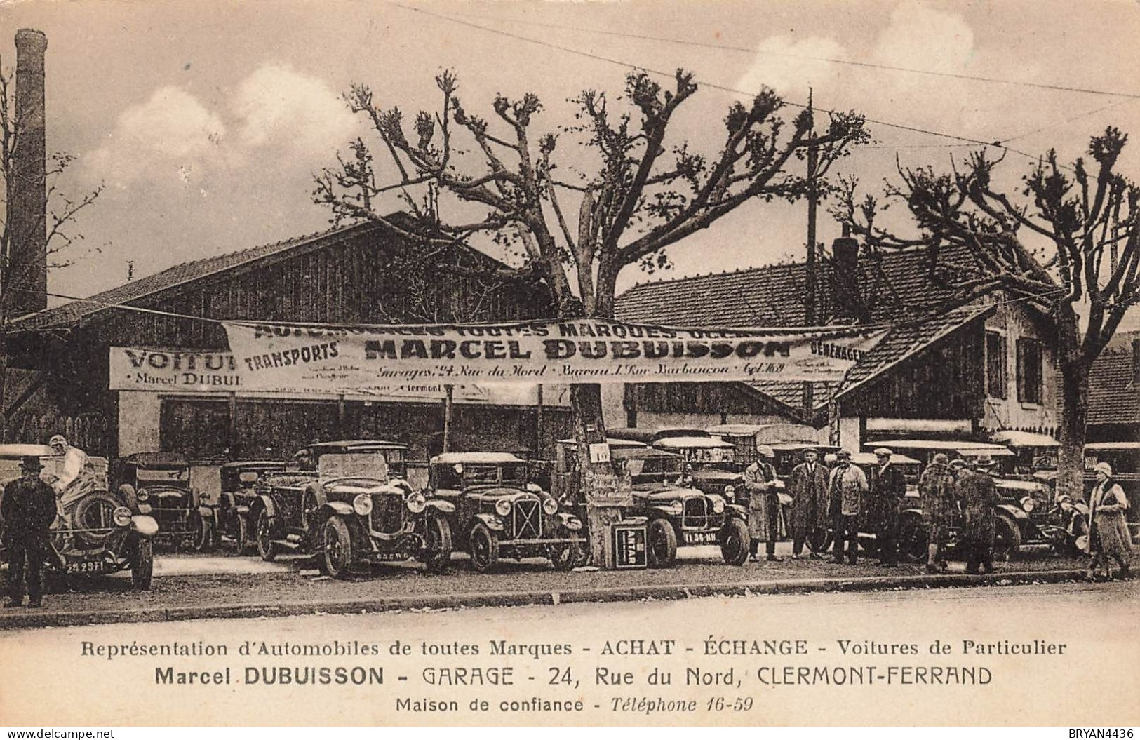 66 - CLERMONT-FERRAND - GARAGE AUTOMOBILES Marcel DUBUISSON - 24, Rue Du NORD - CARTE TRES BON ETAT - Clermont Ferrand