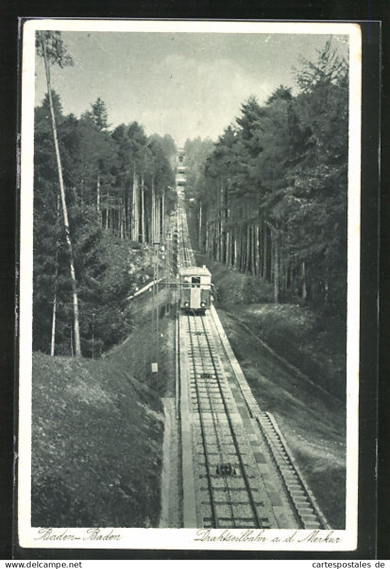 AK Baden-Baden, Drahtseilbahn A. D. Merkur  - Other & Unclassified