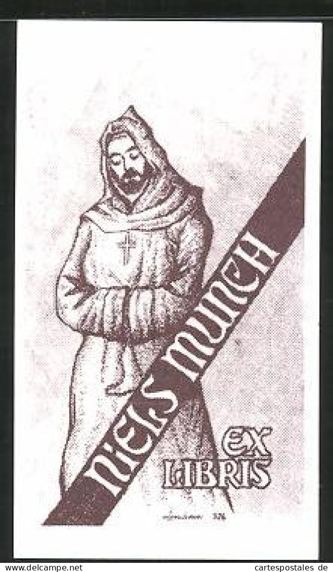 Exlibris Niels Munch, Mönch  - Ex Libris