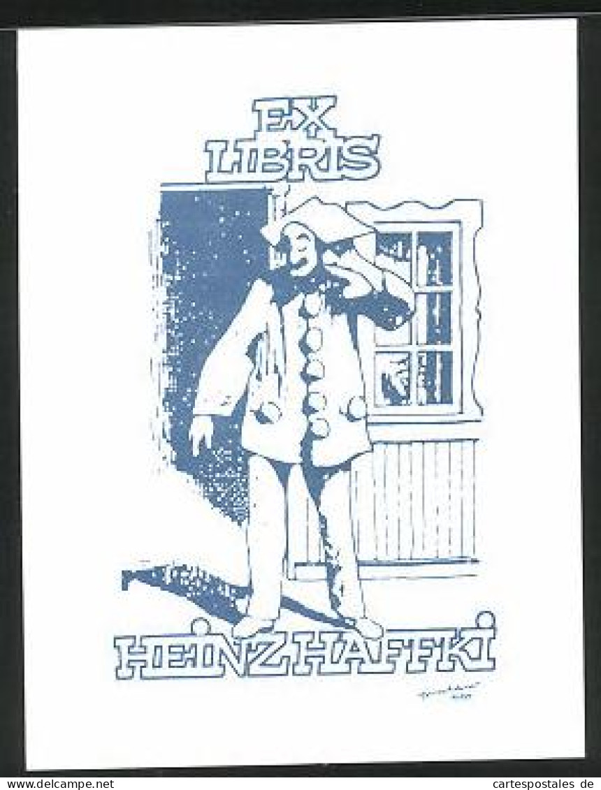 Exlibris Heinz Zhaffki, Mann Mit Hut In Geknöpftem Kostüm  - Exlibris