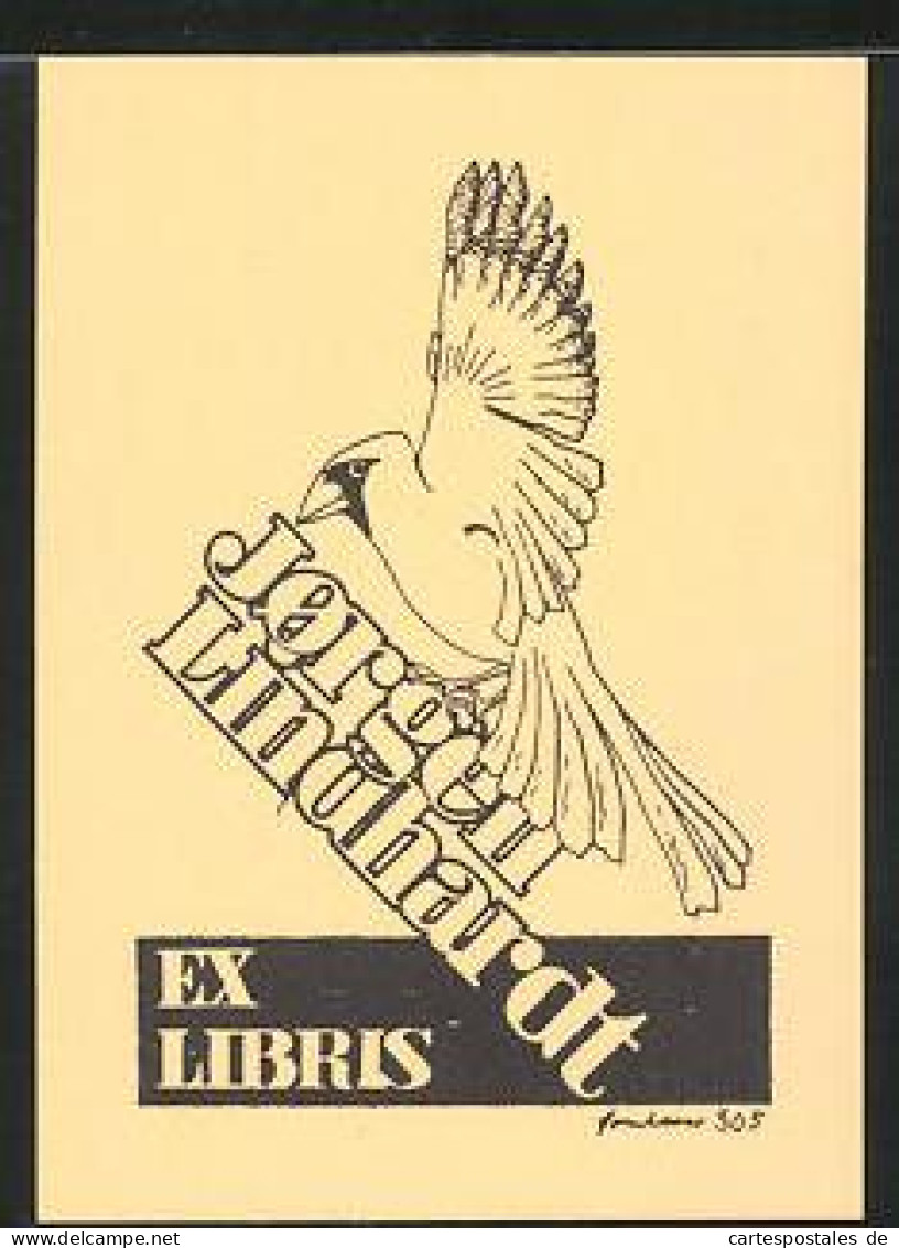 Exlibris Jorgen Lindhardt, Vogel Mit Flügelschlag  - Ex Libris
