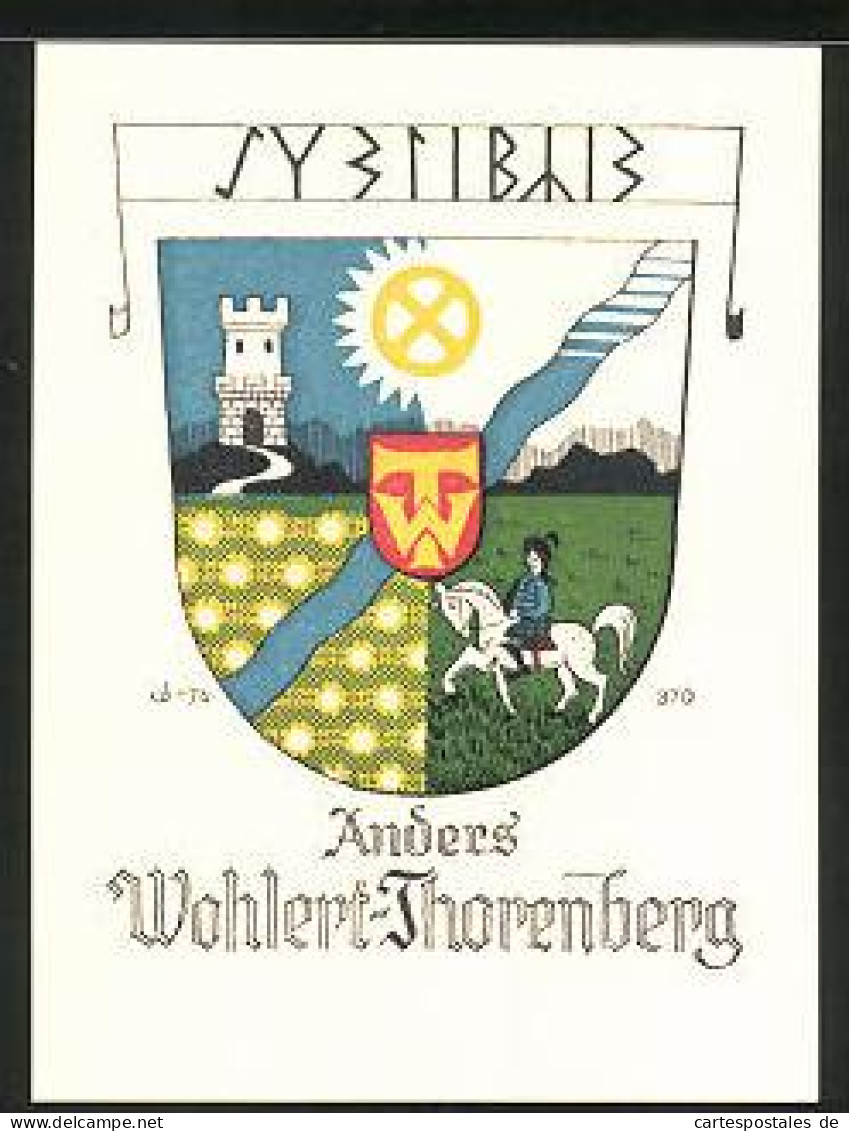 Exlibris Anders Wohlert-Thorenberg, Wappen Mit Reiter Und Burgturm  - Exlibris