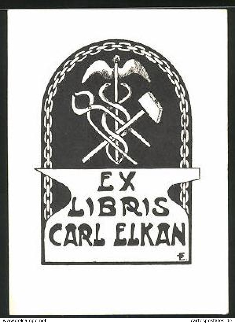 Exlibris Carl Likan, Hammer, Zange  - Bookplates