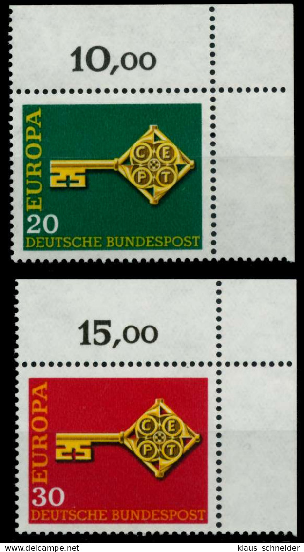 BRD BUND 1968 Nr 559-560 Postfrisch ECKE-ORE X8C6CA6 - Ungebraucht