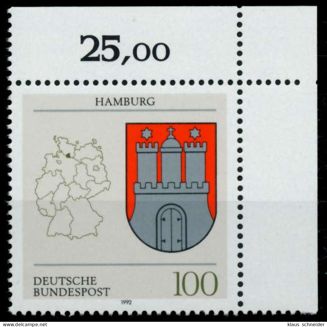 BRD 1992 Nr 1591 Postfrisch ECKE-ORE X8CD6D2 - Neufs
