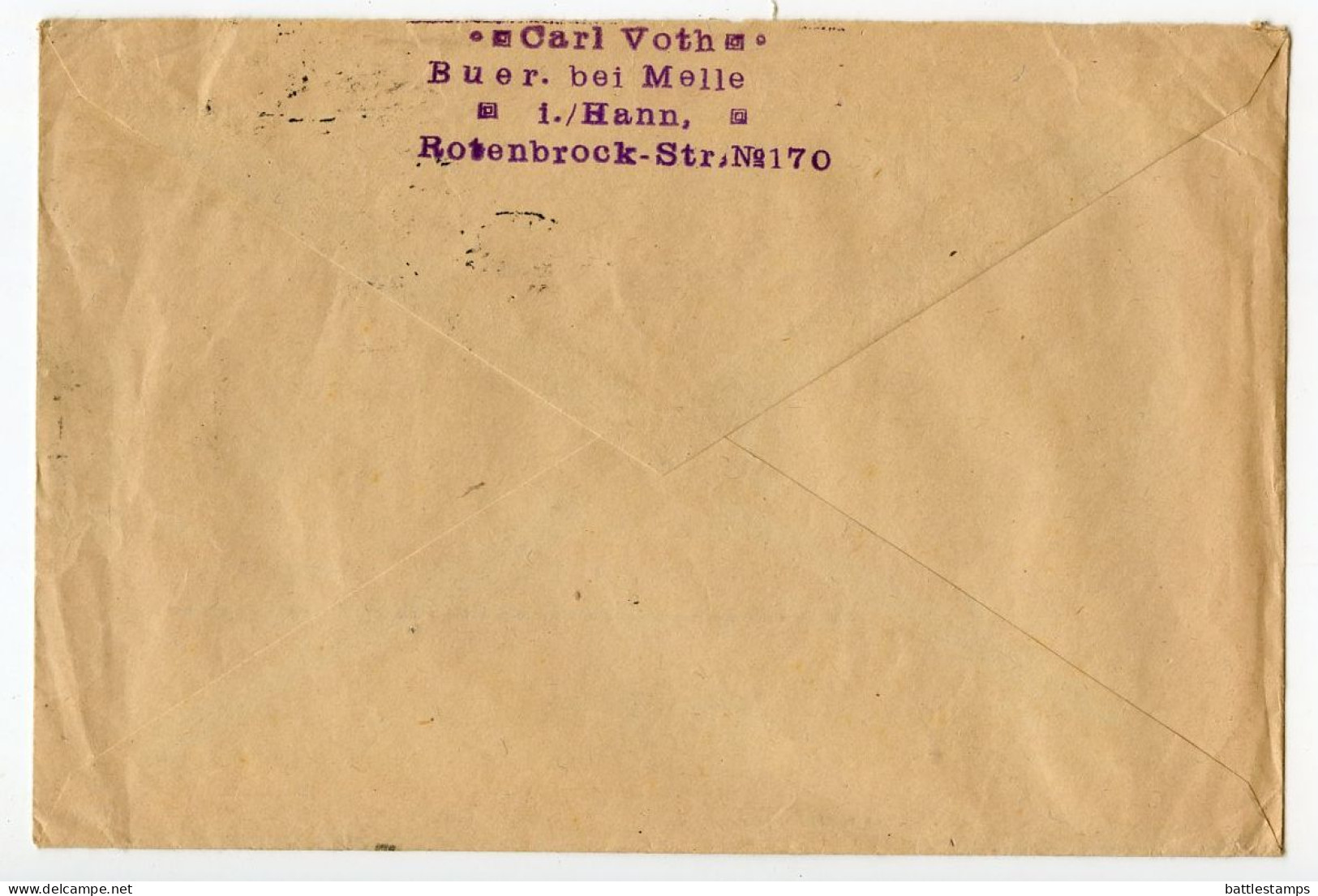 Germany 1927 Cover & Letter; Buer (Bz. Osnabrück) - Carl Voth To Ostenfelde; 15pf. Immanuel Kant - Briefe U. Dokumente